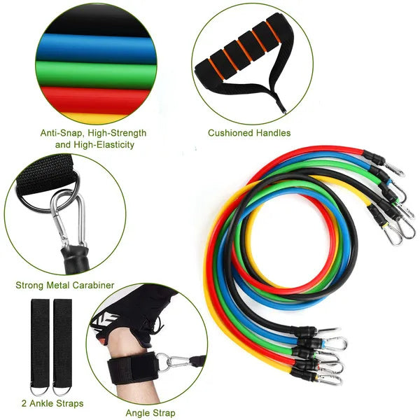 11-Piece Resistance Bands Kit for Full-Body Workouts