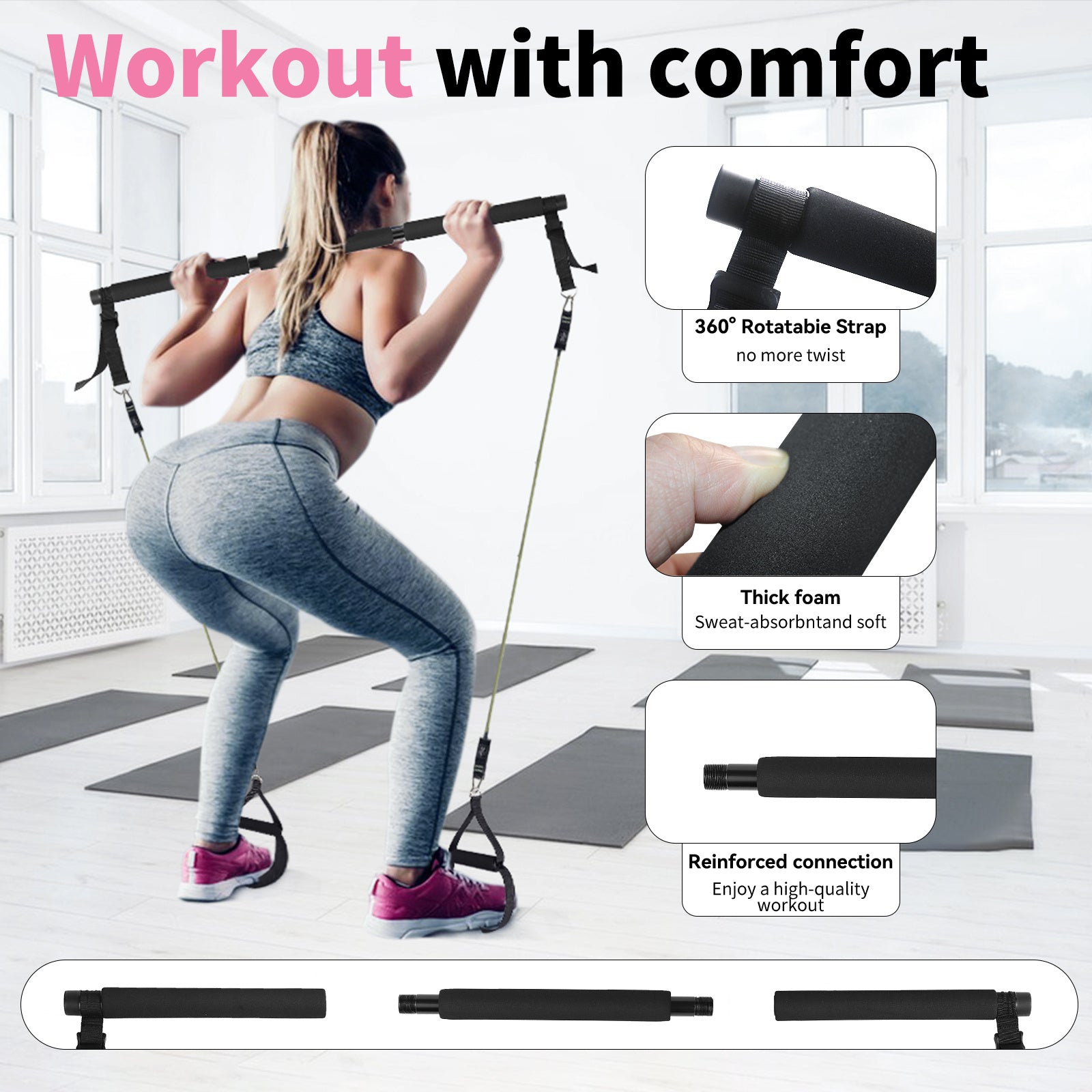 Full-Body Pilates Bar Kit – Yoga, Abs, and Strength