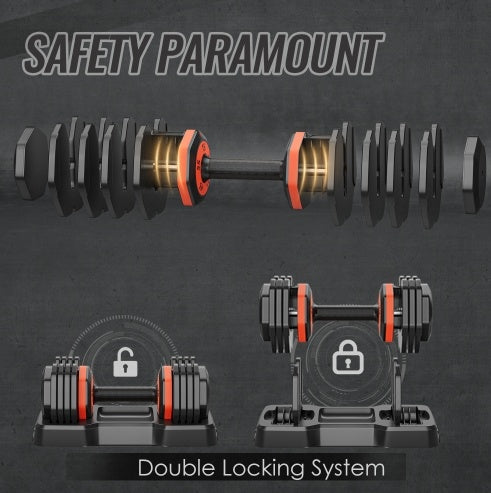 Space-Saving Adjustable Dumbbell for Full-Body Home Workouts