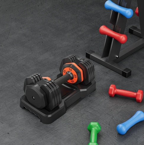 Space-Saving Adjustable Dumbbell for Full-Body Home Workouts